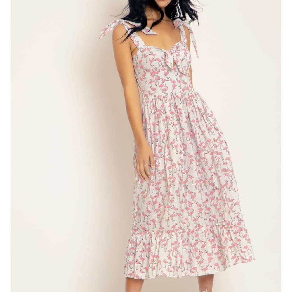 BlackMilk Flamingo-Go Sweet Tie Dress